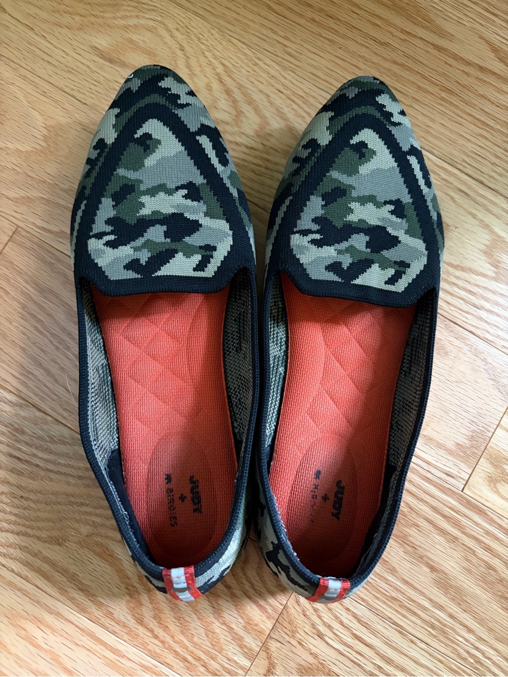Birdies x Judy Slip-On Camo Knit Flats in Green